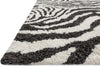 Loloi Kiara Shag KR-01 Ivory / Charcoal Area Rug Corner Shot