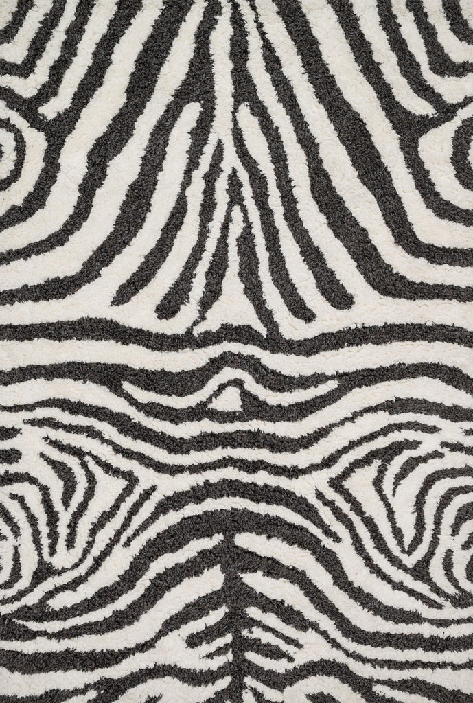 Loloi Kiara Shag KR-01 Ivory / Charcoal Area Rug main image