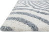 Loloi Kiara Shag KR-02 Ivory / Grey Area Rug Corner Shot