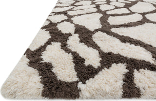 Loloi Kiara Shag KR-04 Ivory / Brown Area Rug Corner Shot