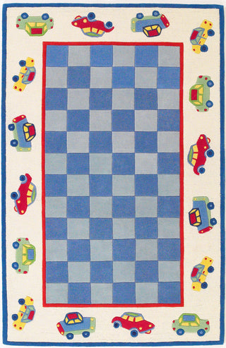 KAS Kidding Around 0426 Blue/Ivory Cars Area Rug main image