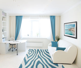 KAS Kidding Around 0439 Teal Wild Side Area Rug Round Image Feature