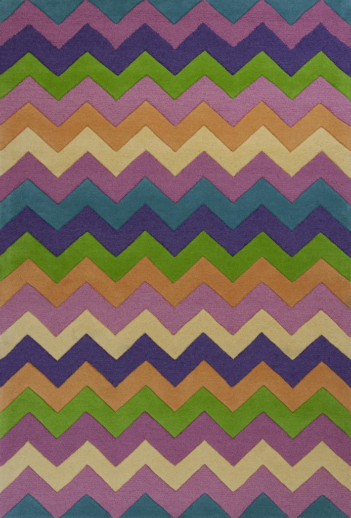 KAS Kidding Around 0443 Chic Ziggy Zaggy Hand Tufted Area Rug