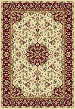 KAS Kingston 6412 Ivory/Red Tabriz Machine Woven Area Rug