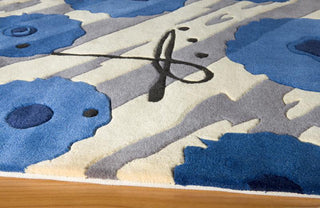 Momeni Koi KO-07 Blue Area Rug Corner Shot