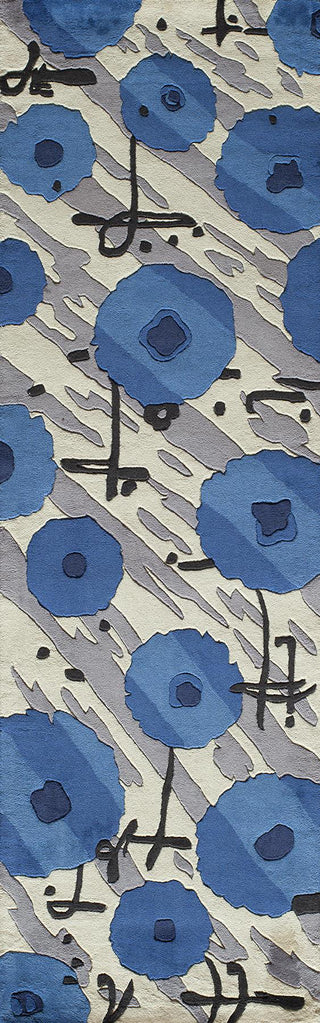 Momeni Koi KO-07 Blue Area Rug Closeup