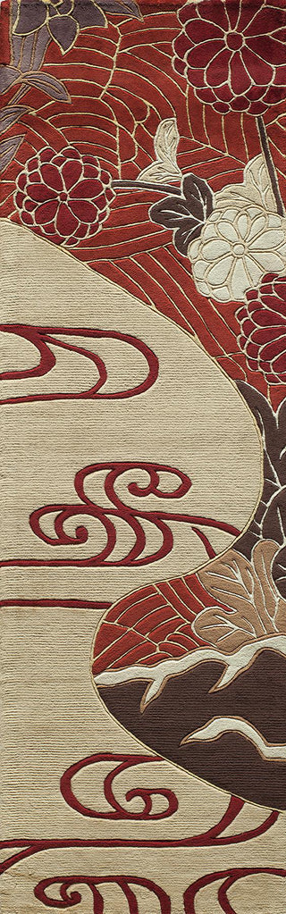 Momeni Koi KO-15 Red Area Rug Closeup