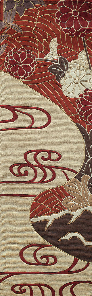 Momeni Koi KO-15 Red Area Rug Close up