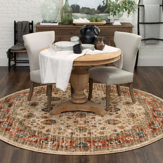 Karastan Spice Market Koyna Cream Area Rug Corner Image