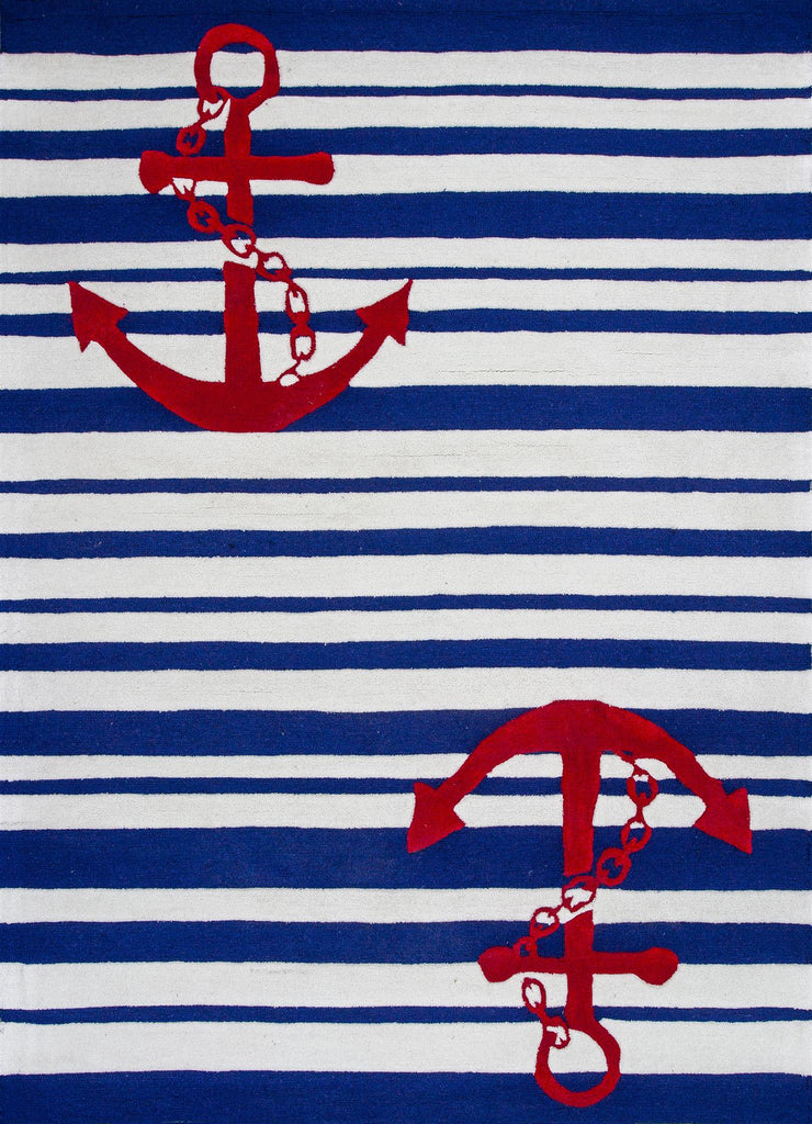KAS Kozy Kids 0560 Blue/White Nautical Area Rug main image