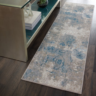 Karma KRM07 Ivory/Light Blue Area Rug by Nourison