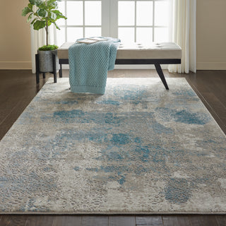 Karma KRM07 Ivory/Light Blue Area Rug by Nourison