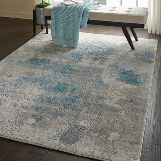 Karma KRM07 Ivory/Light Blue Area Rug by Nourison