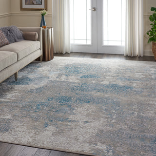 Karma KRM07 Ivory/Light Blue Area Rug by Nourison