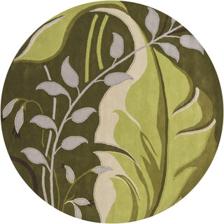 Chandra Kronos KRO-6302 Green/Cream/Grey Area Rug Round