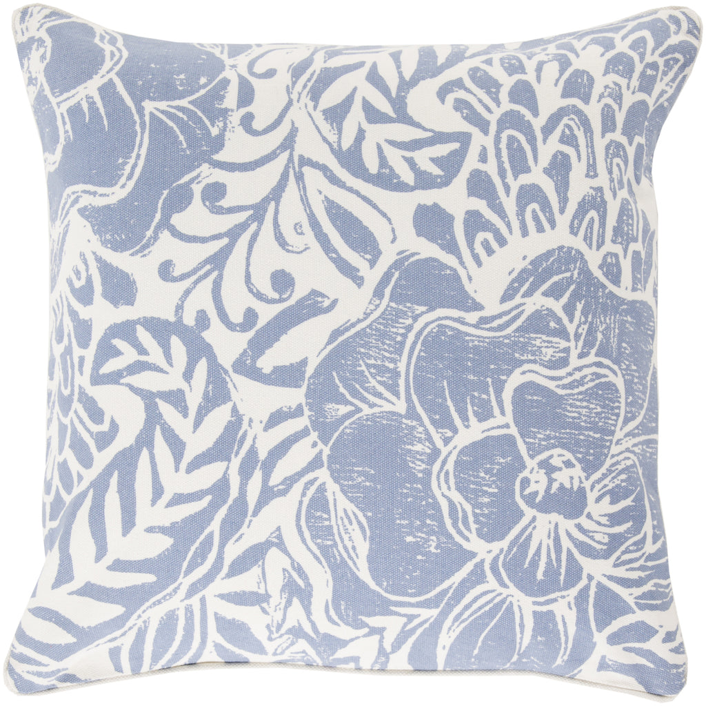 Surya Floral Block Print Fab KSA-001 Pillow by Kate Spain main image