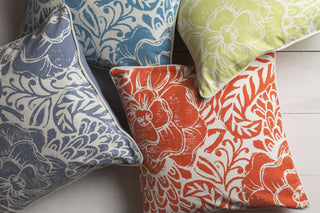 Surya Floral Block Print Fab KSA-001 Pillow by Kate Spain 