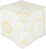 Surya KSPF-017 Yellow Gray Pouf by Kate Spain main image
