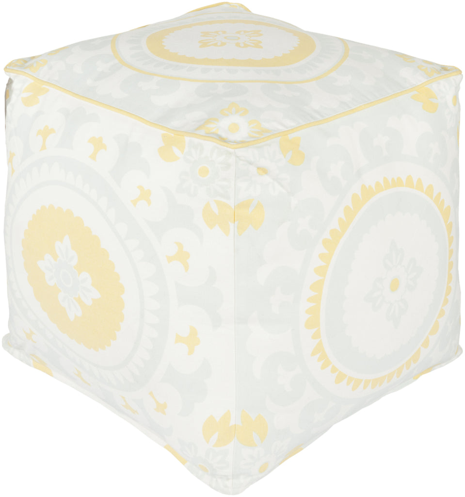 Surya KSPF-017 Yellow Gray Pouf by Kate Spain main image