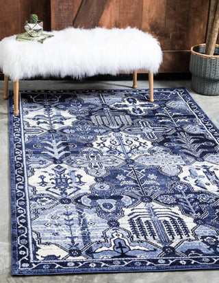 Unique Loom La Jolla T-400A Blue Area Rug Rectangle Lifestyle Image Feature