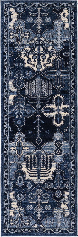 Unique Loom La Jolla T-400A Blue Area Rug Runner Top-down Image