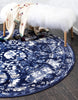 Unique Loom La Jolla T-403A Blue Area Rug Round Lifestyle Image