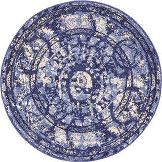 Unique Loom La Jolla T-403A Blue Area Rug Round Lifestyle Image