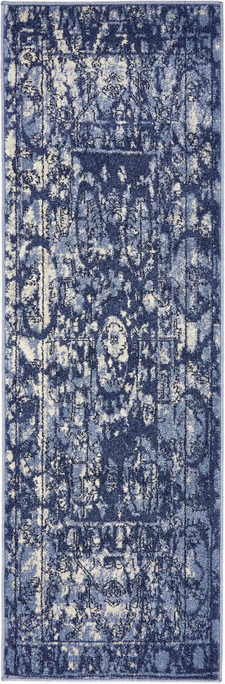 Unique Loom La Jolla T-403A Blue Area Rug Runner Top-down Image