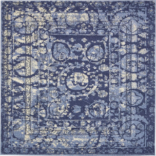 Unique Loom La Jolla T-403A Blue Area Rug Square Lifestyle Image