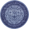 Unique Loom La Jolla T-8636 Blue Area Rug Round Top-down Image