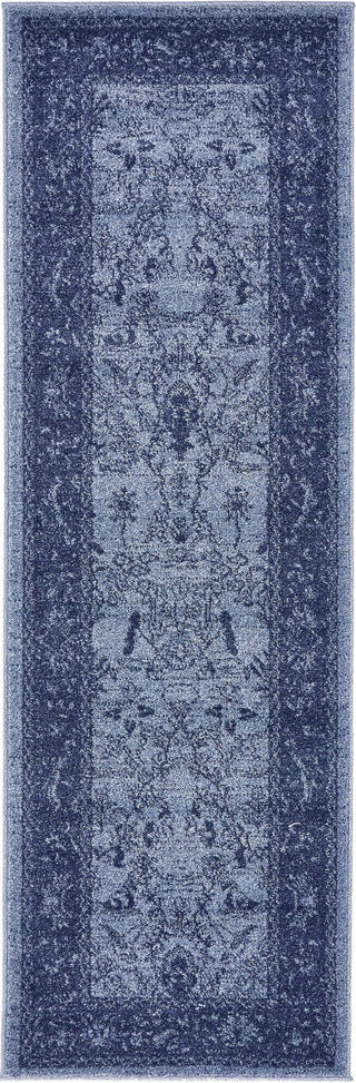 Unique Loom La Jolla T-8636 Blue Area Rug Runner Top-down Image