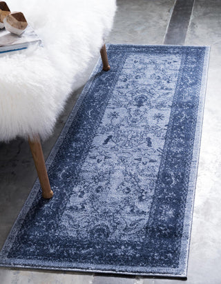 Unique Loom La Jolla T-8636 Blue Area Rug Runner Lifestyle Image