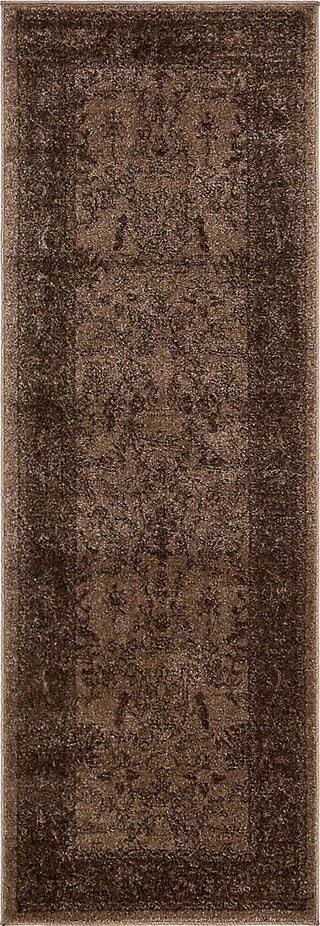 Unique Loom La Jolla T-8636 Brown Area Rug Runner Top-down Image