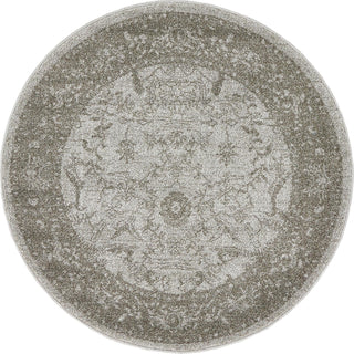 Unique Loom La Jolla T-8636 Light Gray Area Rug Round Top-down Image