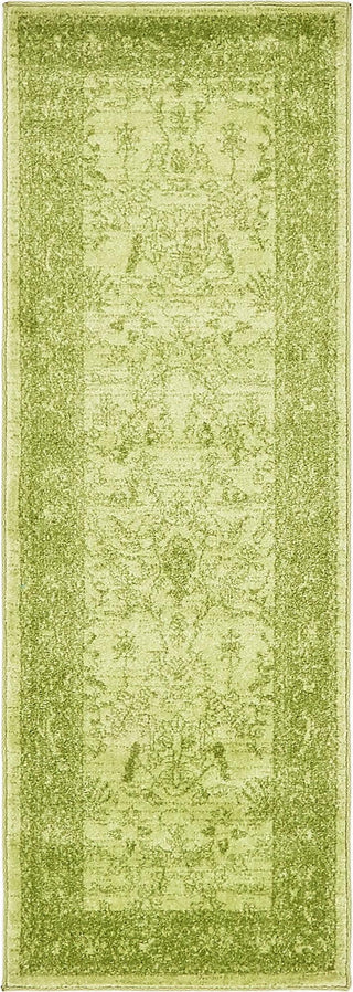 Unique Loom La Jolla T-8636 Light Green Area Rug Runner Top-down Image