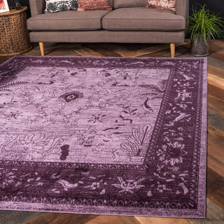 Unique Loom La Jolla T-8636 Purple Area Rug Square Lifestyle Image