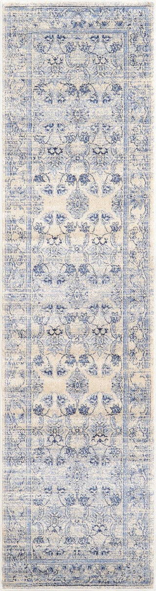 Unique Loom La Jolla T-8769 Ivory Blue Area Rug Runner Lifestyle Image