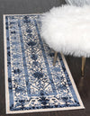 Unique Loom La Jolla T-8771 Ivory and Blue Area Rug Runner Lifestyle Image