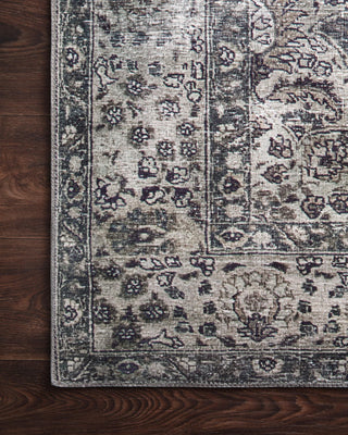 Loloi II Layla LAY-06 Taupe/Stone Area Rug Corner On Wood