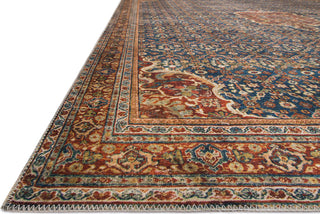 Loloi II Layla LAY-09 Cobalt Blue/Spice Area Rug Corner