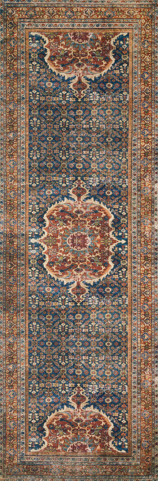 Loloi II Layla LAY-09 Cobalt Blue/Spice Area Rug 2'6''x7'6'' Runner