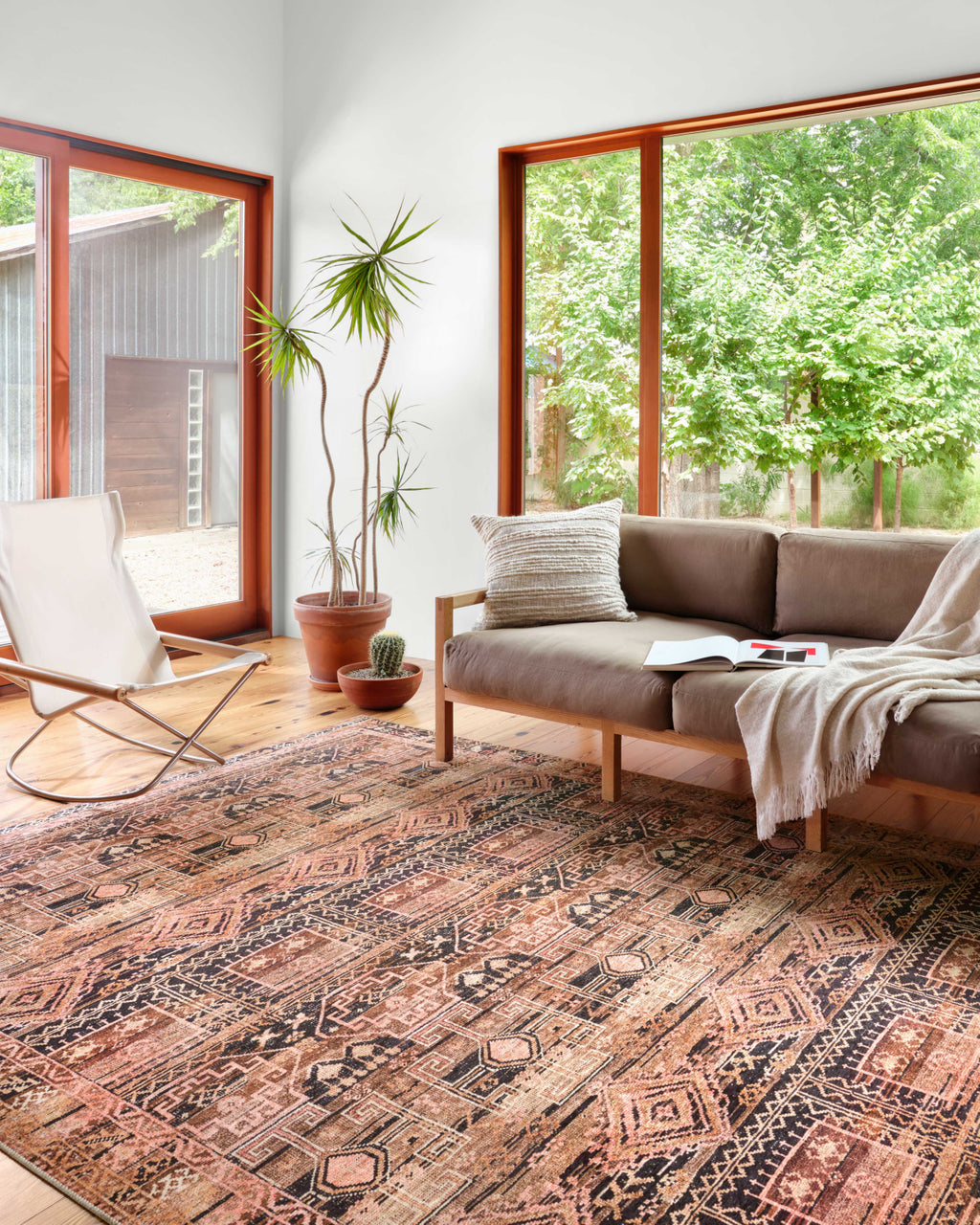 Loloi II Layla LAY-14 Mocha/Blush Area Rug Lifestyle Image Feature