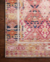 Loloi II Layla LAY-15 Magenta/Multi Area Rug Corner On Wood