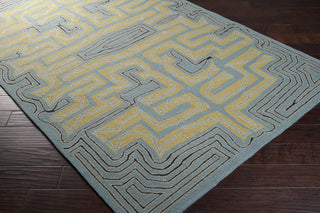 Surya Labyrinth LBR-1013 Slate Hand Hooked Area Rug by Julie Cohn 5x8 Corner