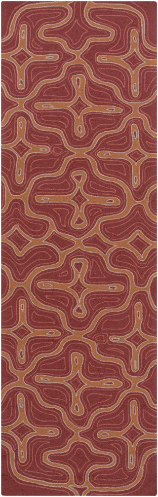 Surya Labyrinth LBR-1014 Burgundy Area Rug by Julie Cohn 2'6'' x 8' Runner