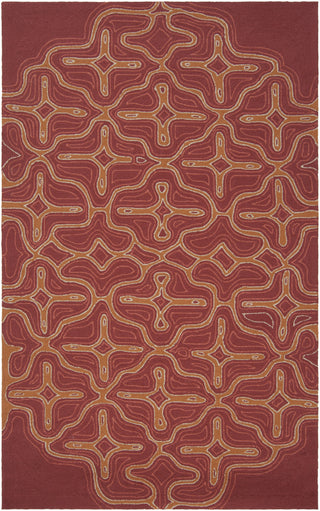 Surya Labyrinth LBR-1014 Burgundy Area Rug by Julie Cohn 5' x 8'