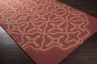Surya Labyrinth LBR-1014 Burgundy Hand Hooked Area Rug by Julie Cohn 5x8 Corner