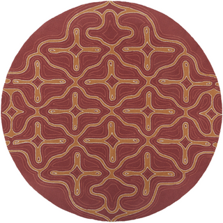 Surya Labyrinth LBR-1014 Burgundy Area Rug by Julie Cohn 8' Round