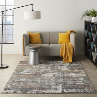 Nourison Ludlow LDW02 Grey/Multi Area Rug Room Scene Feature