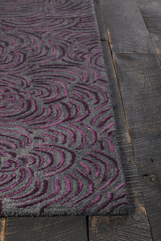 Chandra Leia LEI-42200 Burgundy/Grey Area Rug Corner Shot